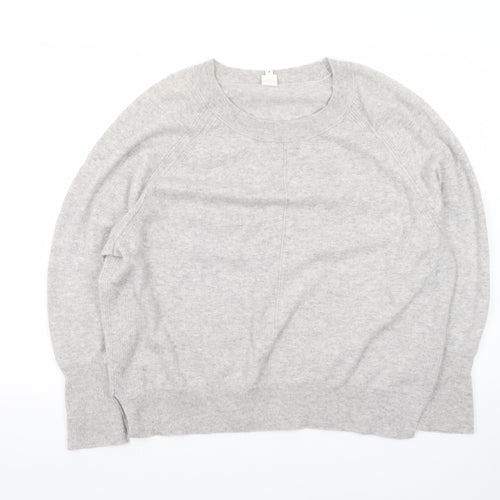 John Lewis Women's Grey Cashmere Pullover Jumper Size 16