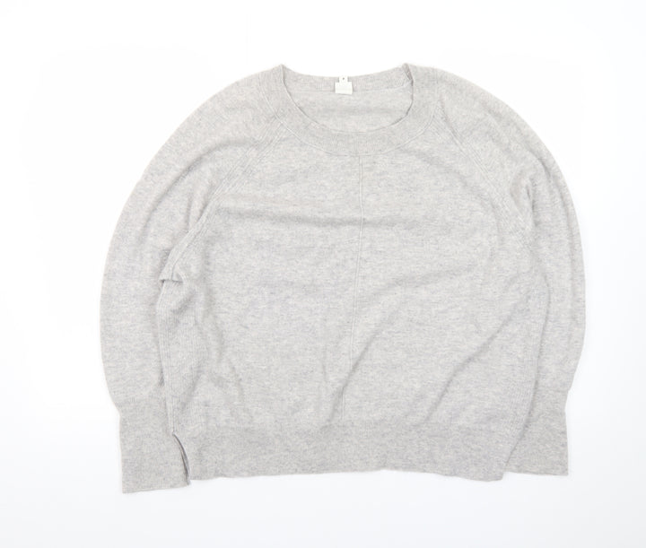 John Lewis Women's Grey Cashmere Pullover Jumper Size 16