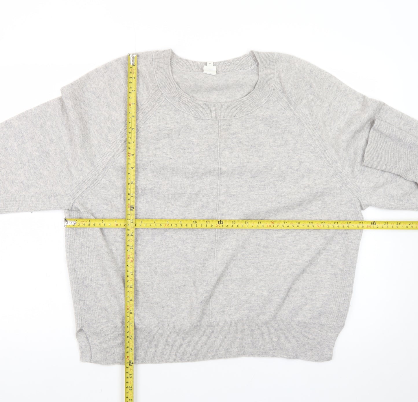 John Lewis Women's Grey Cashmere Pullover Jumper Size 16