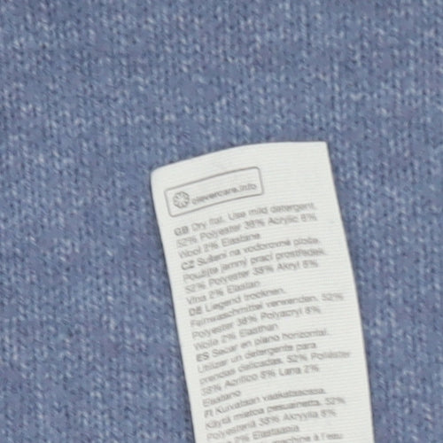 & Other Stories Women Blue Mock Neck Wool Blend Pullover Jumper Size 8