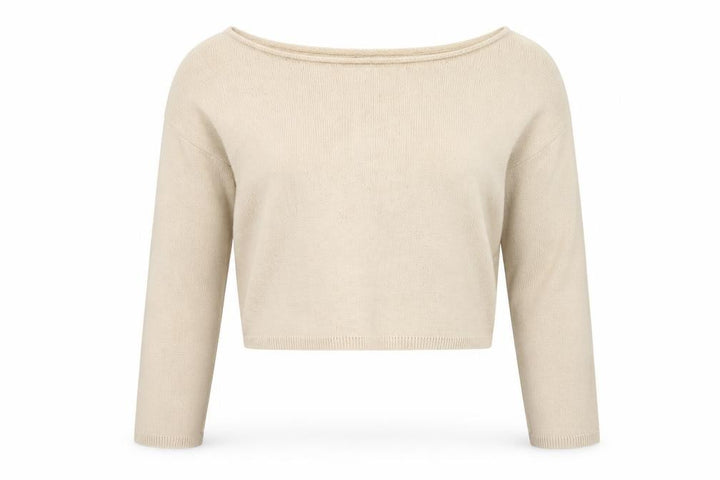 Nasty Gal Women’s Beige Boat Neck Relaxed Knit Pullover Jumper Size L