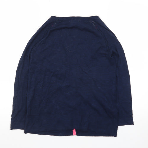 White Stuff Women's Blue Cotton V-Neck Cardigan Size 10