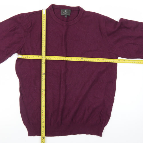 Marks and Spencer Men's Purple Wool Crew Neck Jumper M Regular Fit