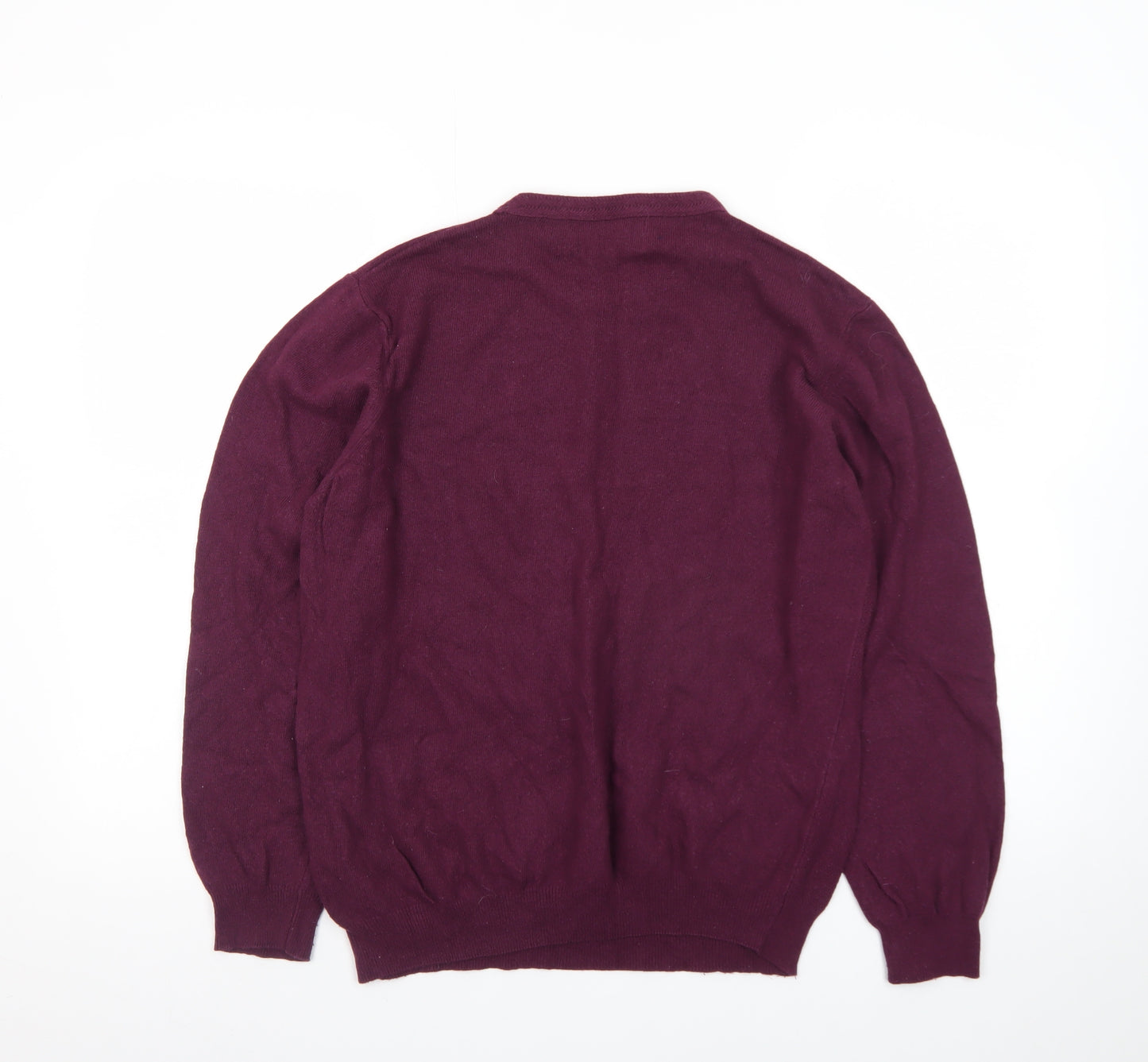 Marks and Spencer Men's Purple Wool Crew Neck Jumper M Regular Fit