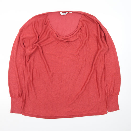 Wuli:Luu by Gok Wan Women's Red Cowl Neck Knit Pullover Jumper L