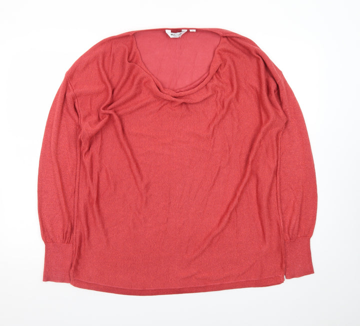 Wuli:Luu by Gok Wan Women's Red Cowl Neck Knit Pullover Jumper L