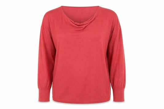 Front view of Wuli:Luu by Gok Wan Women's Red Cowl Neck Knit jumper L
