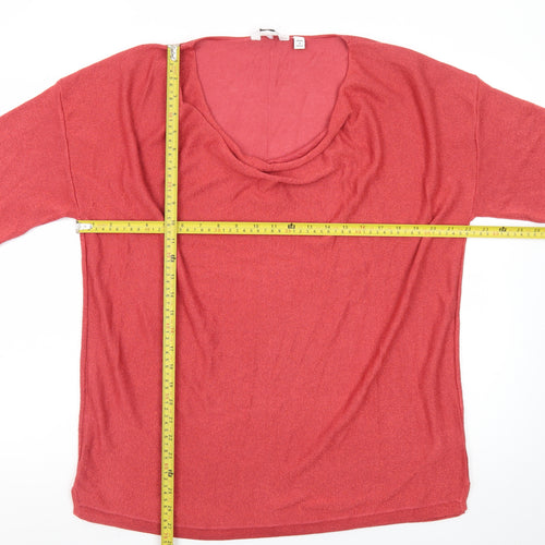 Wuli:Luu by Gok Wan Women's Red Cowl Neck Knit Pullover Jumper L