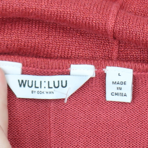 Wuli:Luu by Gok Wan Women's Red Cowl Neck Knit Pullover Jumper L