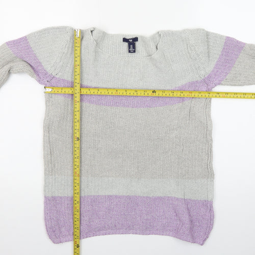 Gap Women's Multicoloured Striped Knit Pullover Jumper Size M