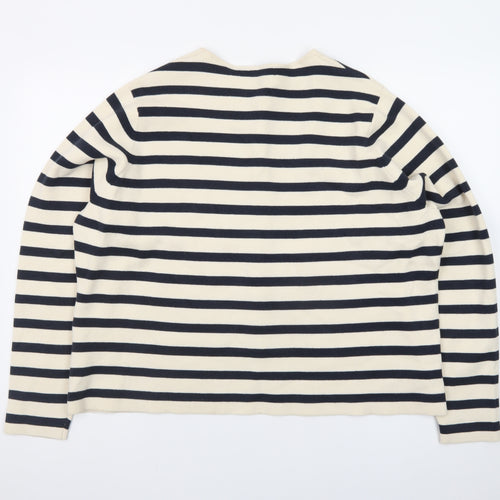 Marks and Spencer Women Multicoloured XL Striped Cotton Cardigan
