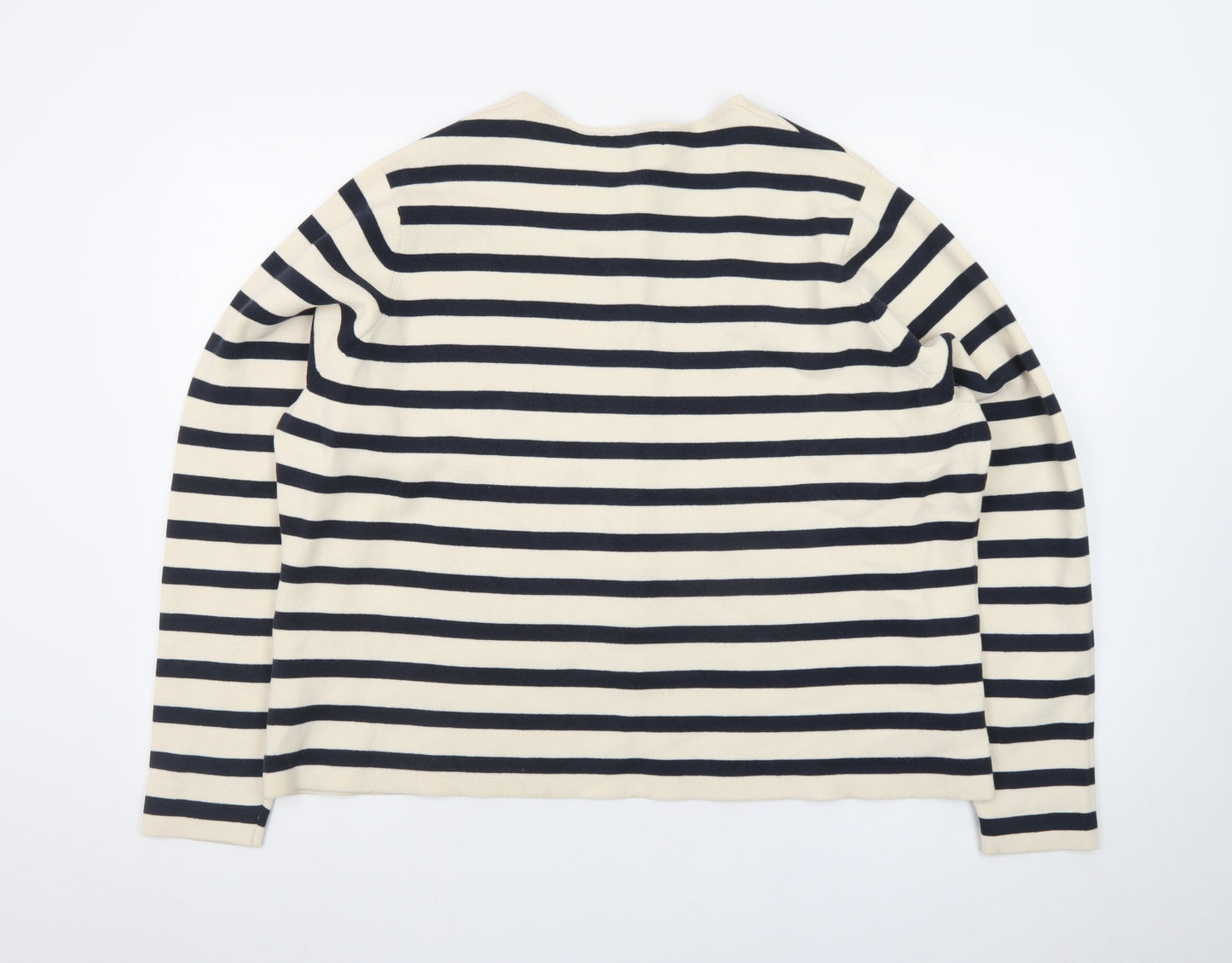 Marks and Spencer Women Multicoloured XL Striped Cotton Cardigan