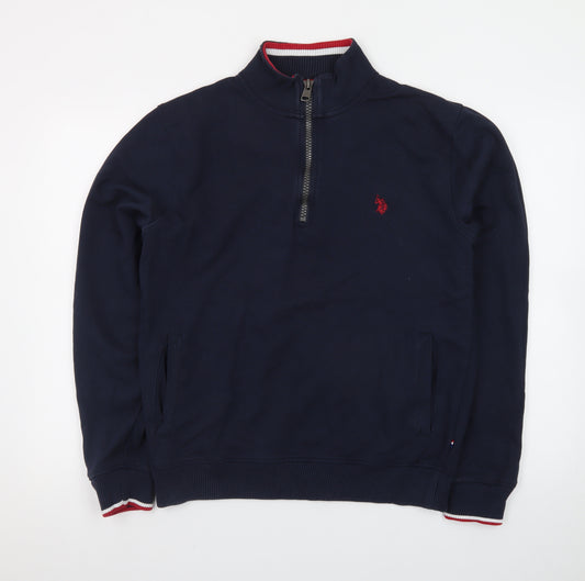 U.S. Polo Assn. Men's Blue Half Zip High Neck Sweatshirt Size M