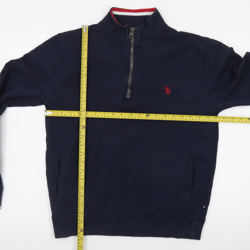 U.S. Polo Assn. Men's Blue Half Zip High Neck Sweatshirt Size M