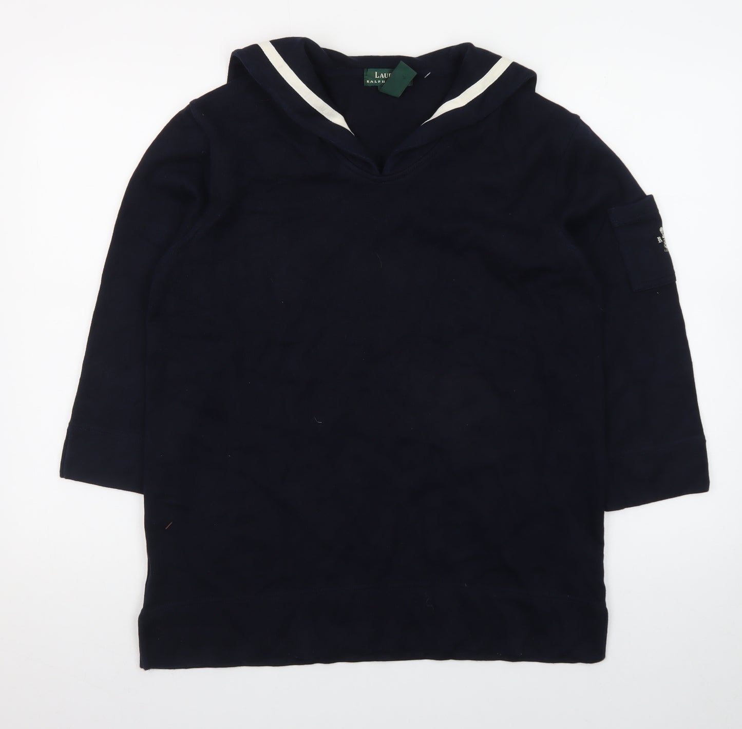 Lauren Ralph Lauren Women's Navy Cotton Pullover Sweatshirt S