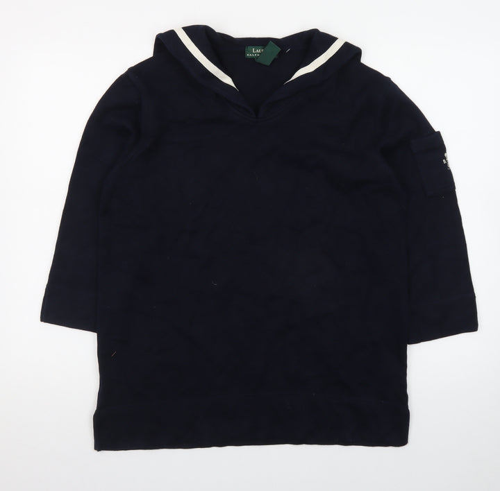 Lauren Ralph Lauren Women's Navy Cotton Pullover Sweatshirt S