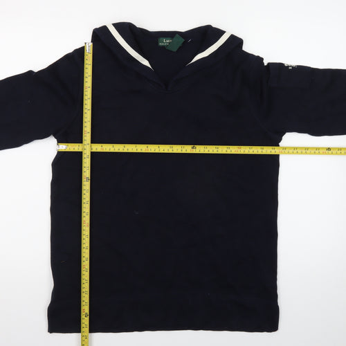 Lauren Ralph Lauren Women's Navy Cotton Pullover Sweatshirt S