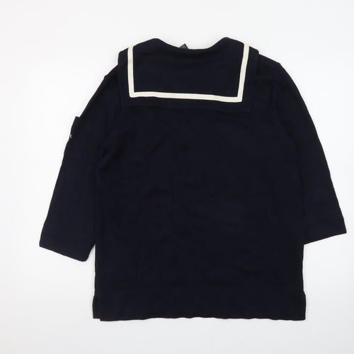 Lauren Ralph Lauren Women's Navy Cotton Pullover Sweatshirt S