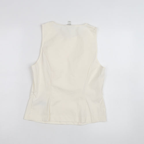 Marks and Spencer Women’s Ivory Sleeveless Bow Blouse Size 12 Regular