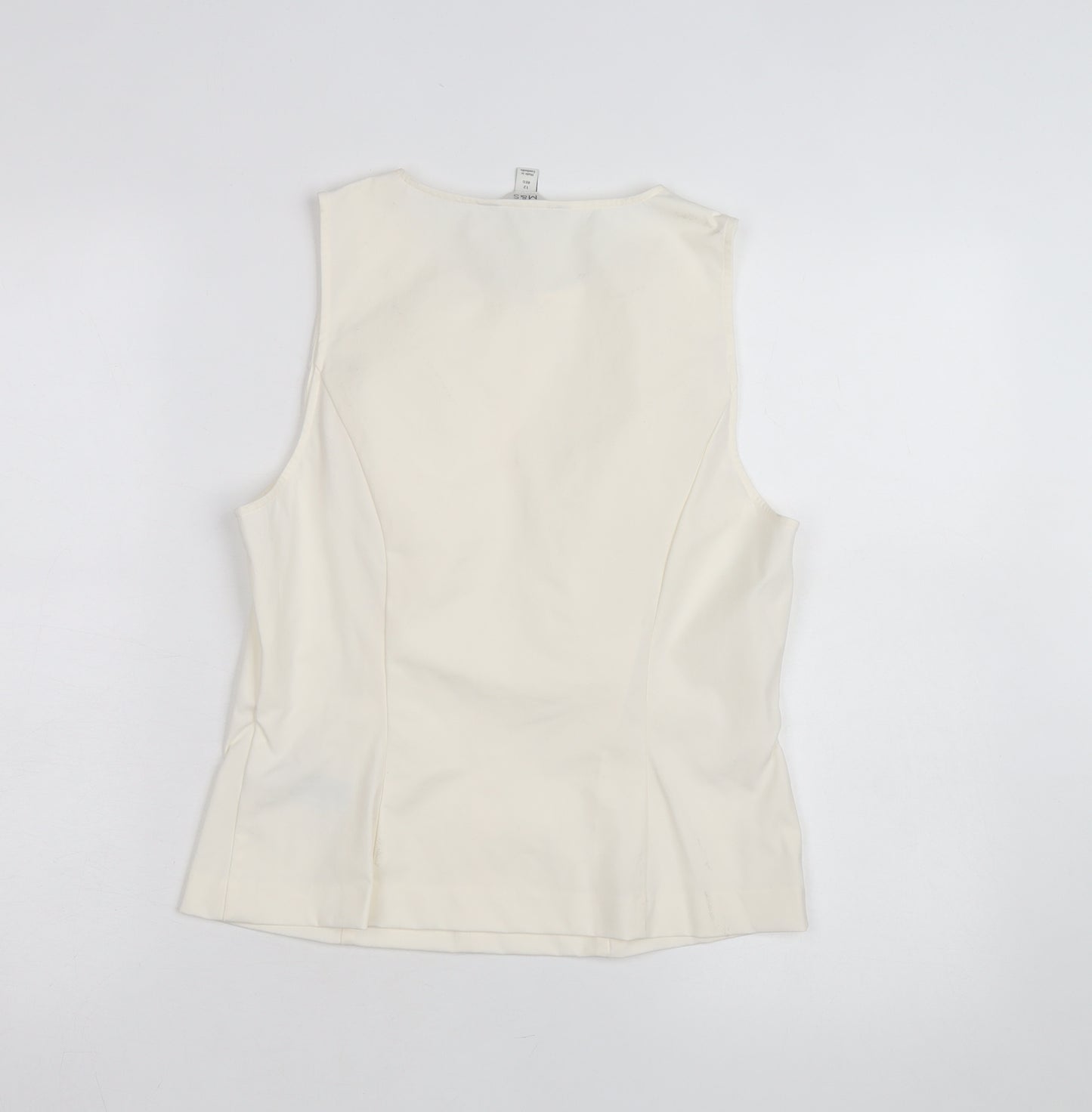 Marks and Spencer Women’s Ivory Sleeveless Bow Blouse Size 12 Regular