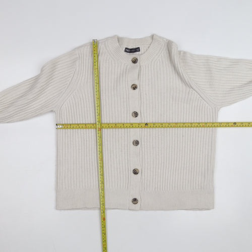 Marks and Spencer Women Beige Cotton Knit Cardigan L