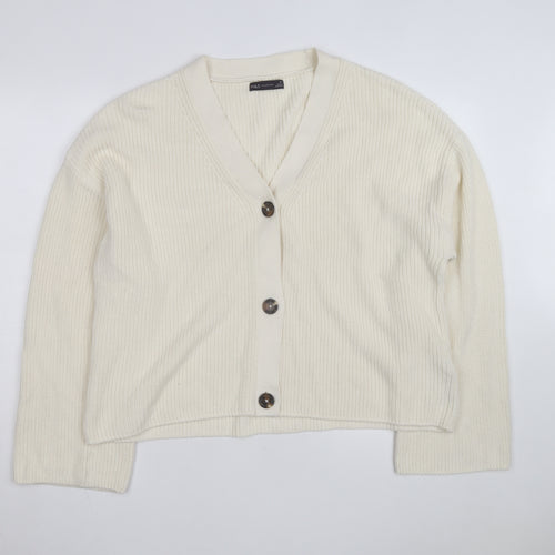 Marks and Spencer Womens Ivory XL Chunky Knit V-Neck Cardigan