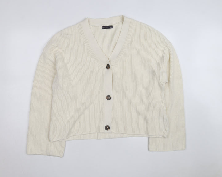 Marks and Spencer Womens Ivory XL Chunky Knit V-Neck Cardigan