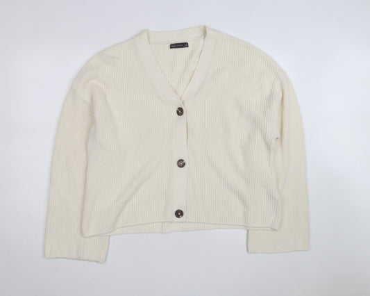 Marks and Spencer Womens Ivory XL Chunky Knit V-Neck Cardigan
