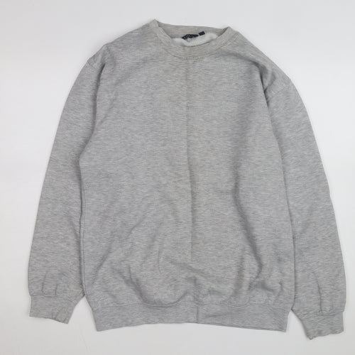 EASY Men’s Grey Cotton Blend Pullover Sweatshirt M