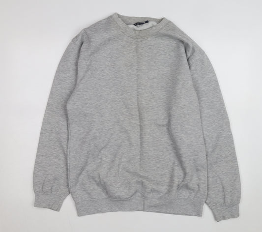 EASY Men’s Grey Cotton Blend Pullover Sweatshirt M
