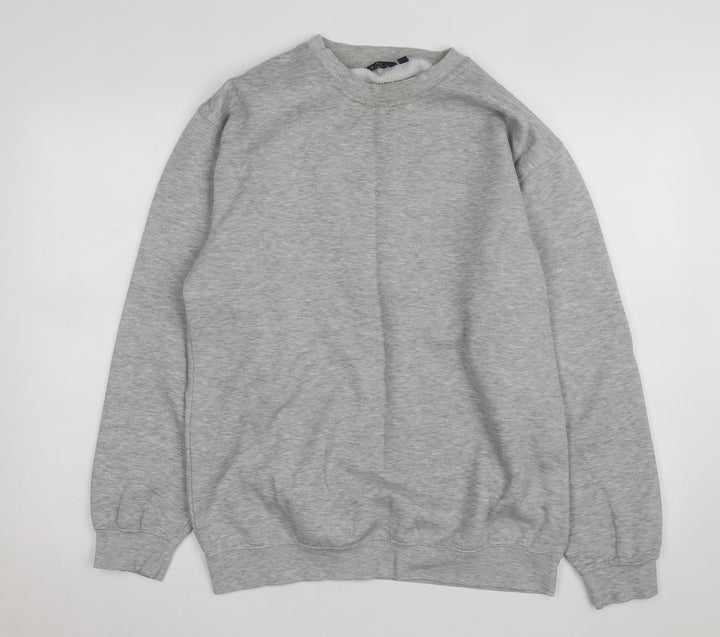 EASY Men’s Grey Cotton Blend Pullover Sweatshirt M
