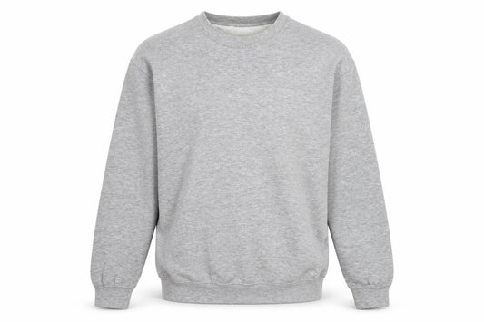 Front view of Easy Men’s Grey Cotton Blend Pullover Sweatshirt M