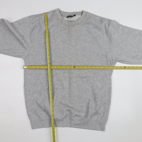 EASY Men’s Grey Cotton Blend Pullover Sweatshirt M