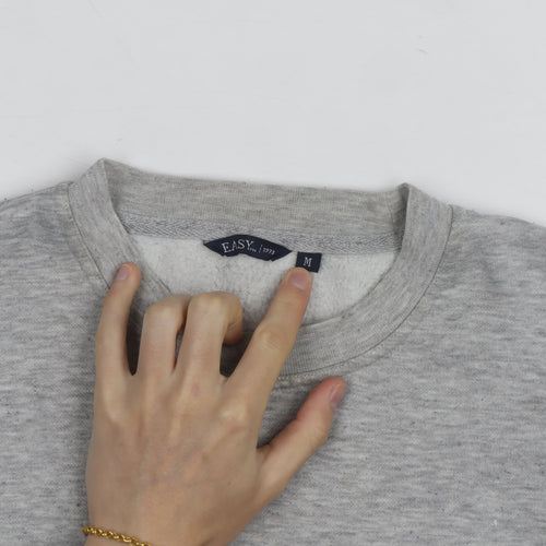 EASY Men’s Grey Cotton Blend Pullover Sweatshirt M