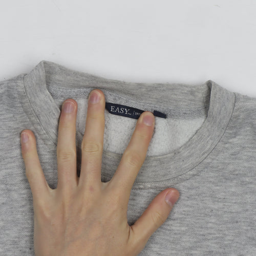 EASY Men’s Grey Cotton Blend Pullover Sweatshirt M