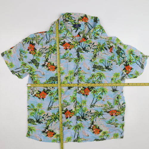George Men’s Multicoloured 2XL Hawaiian Button-Up Shirt