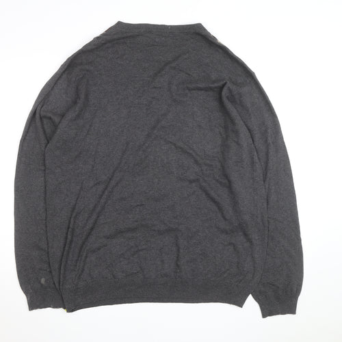 Van Heusen Men's Grey Argyle V-Neck Cotton Jumper XL