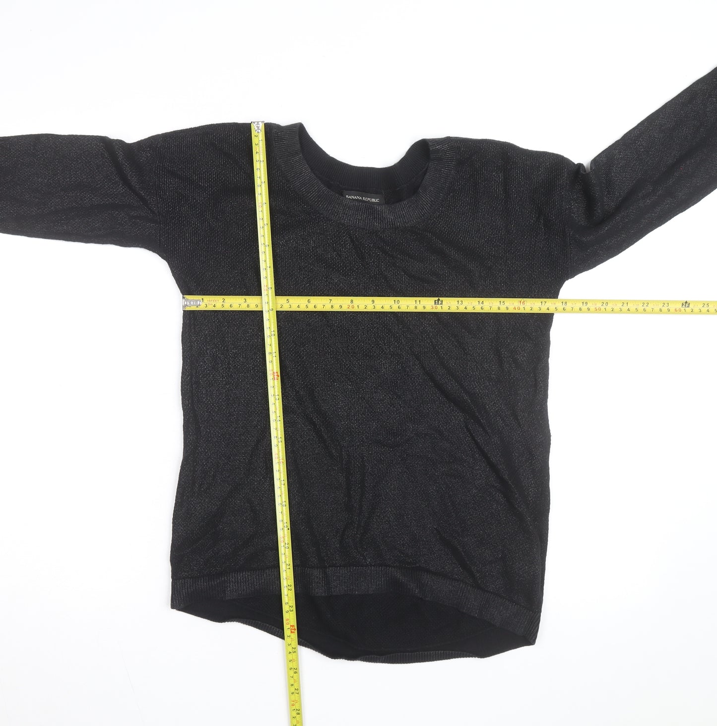 Banana Republic Men's Black Crew Neck Knit Jumper Size S