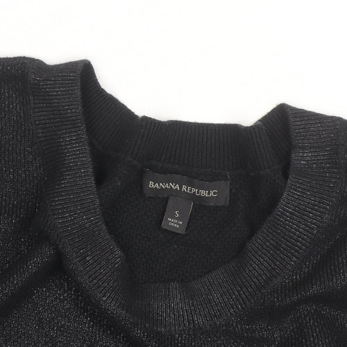 Banana Republic Men's Black Crew Neck Knit Jumper Size S