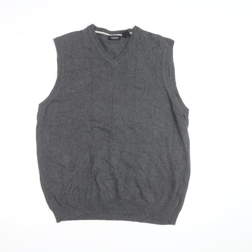 Van Heusen Men's Grey Cotton V-Neck Sleeveless Vest L