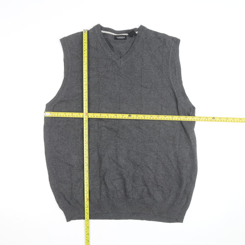 Van Heusen Men's Grey Cotton V-Neck Sleeveless Vest L
