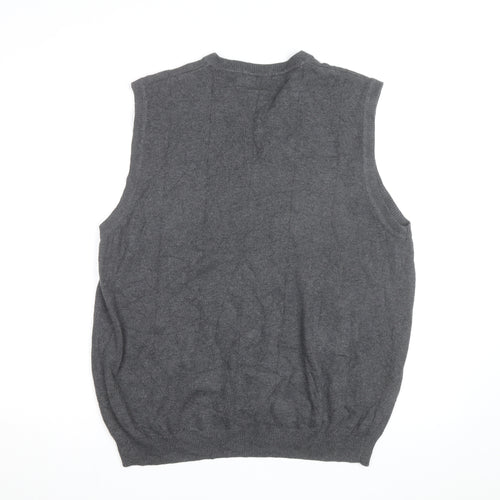 Van Heusen Men's Grey Cotton V-Neck Sleeveless Vest L