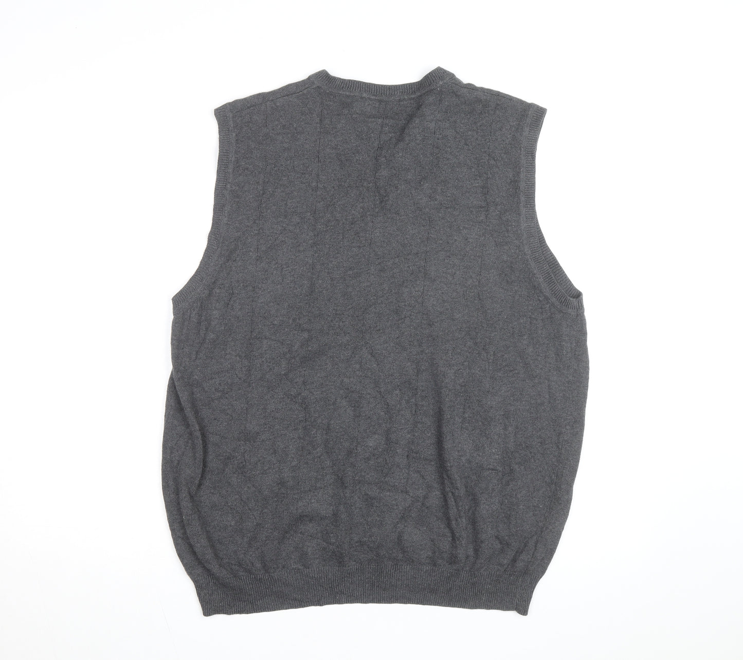 Van Heusen Men's Grey Cotton V-Neck Sleeveless Vest L