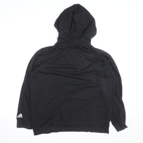 Adidas Women's Black Pullover Hoodie UK 14 Hooded Logo Sweatshirt