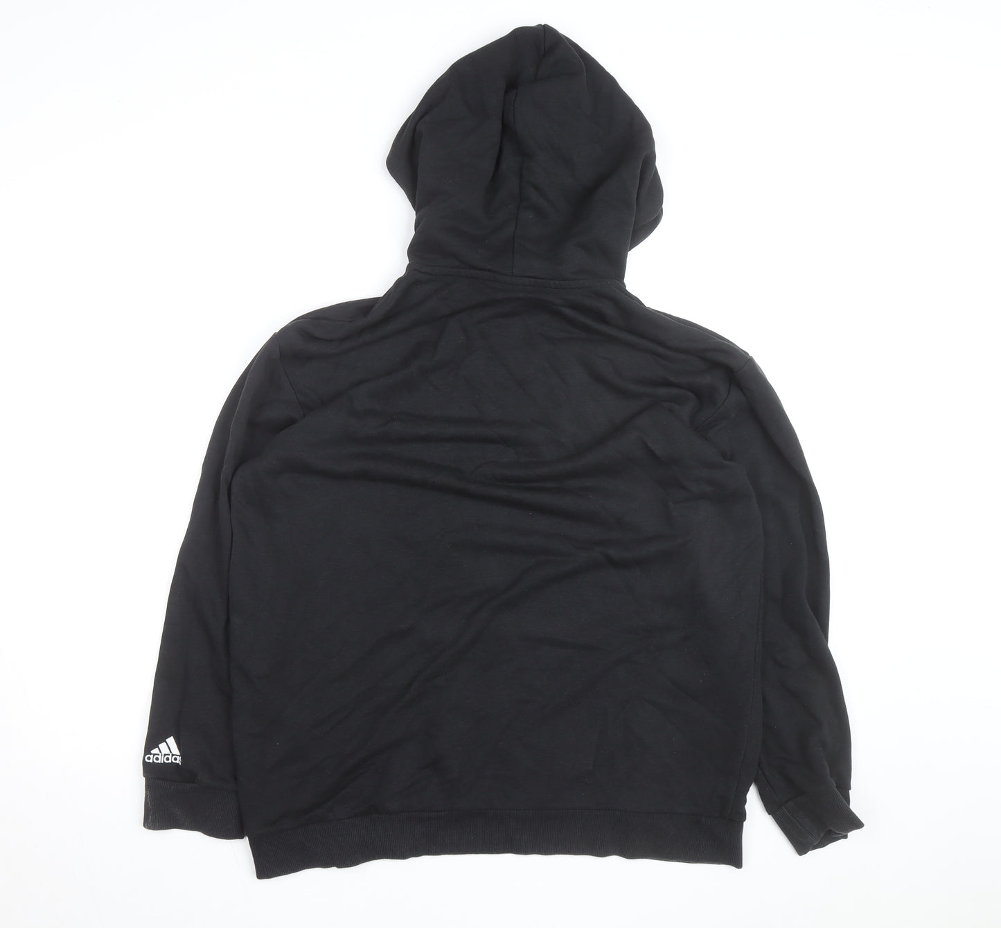 Adidas Women's Black Pullover Hoodie UK 14 Hooded Logo Sweatshirt
