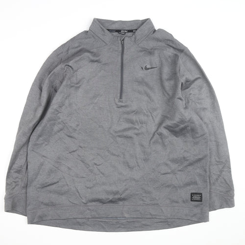 Nike Golf Men's Grey 2XL 1/4 Zip Polyester Activewear Jacket