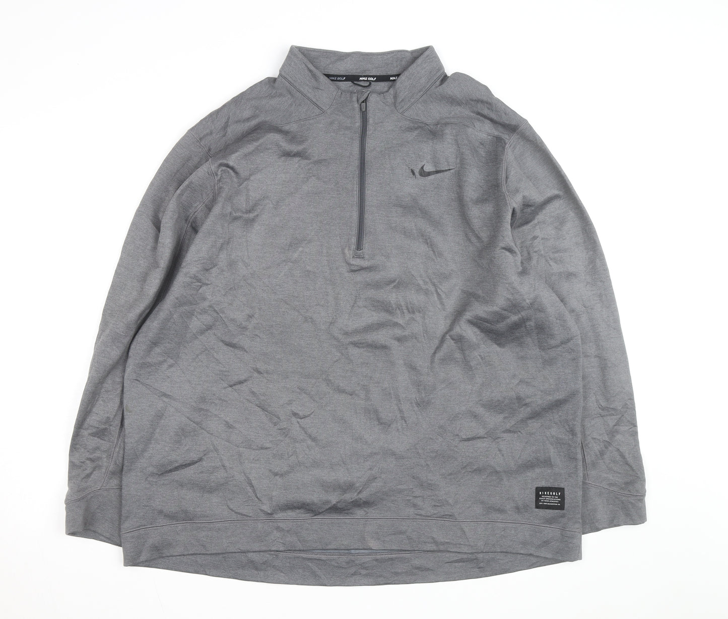 Nike Golf Men's Grey 2XL 1/4 Zip Polyester Activewear Jacket