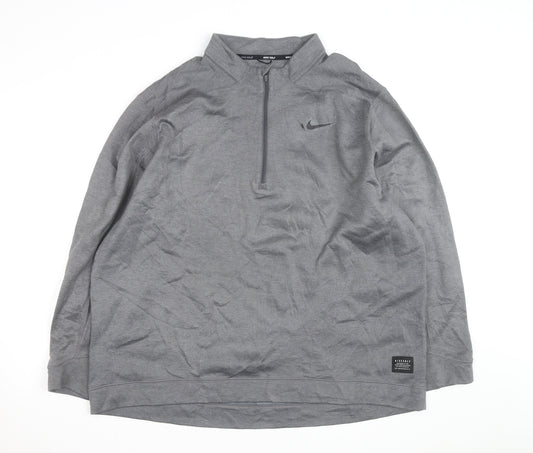 Nike Golf Men's Grey 2XL 1/4 Zip Polyester Activewear Jacket