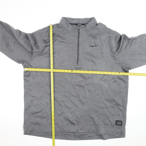 Nike Golf Men's Grey 2XL 1/4 Zip Polyester Activewear Jacket