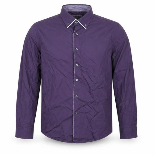Dunnes Men's Purple Regular Fit Long Sleeve Button-Up Shirt XL